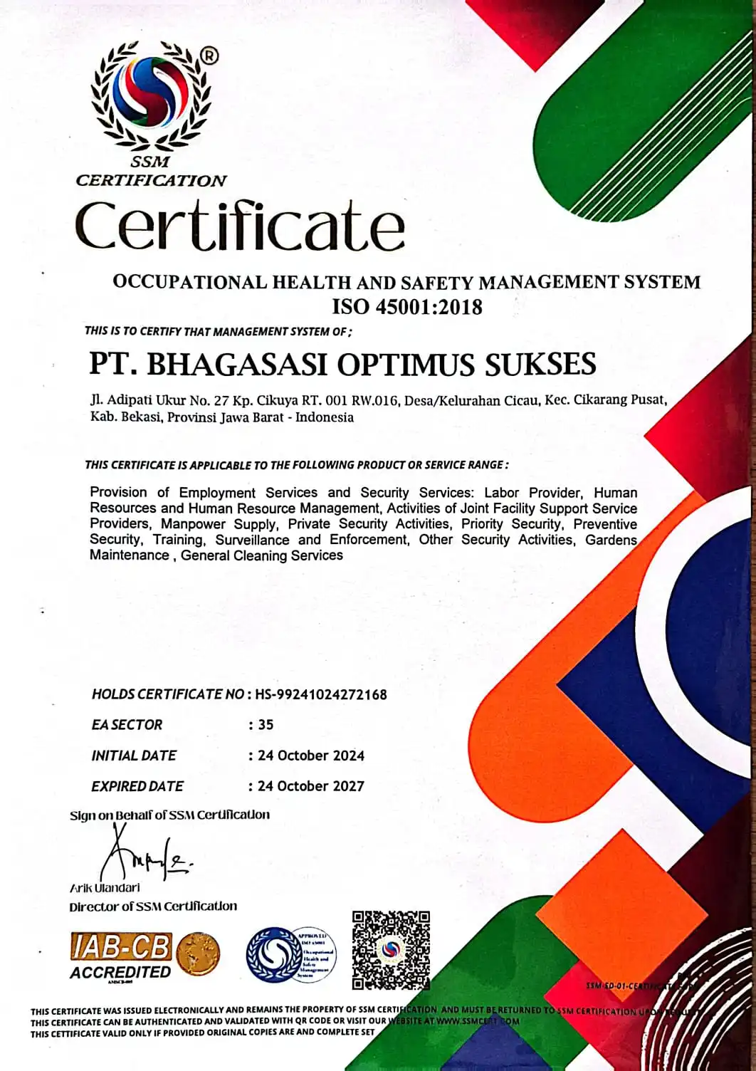 Sertifikasi ISO 45001